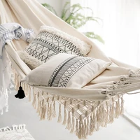 2 Person Large Hammock Boho Style Brazilian Macrame Fringed Deluxe Double Hammock Net Swing Chair Indoor Hanging Swing delivery