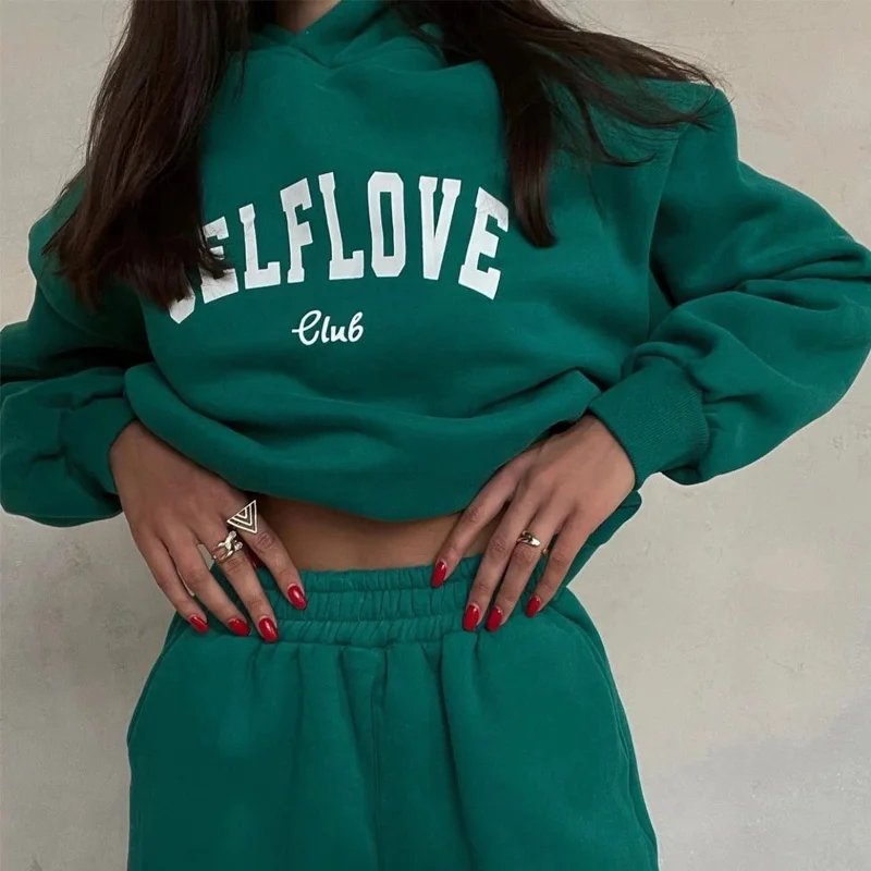 

Женский осенний костюм из двух предметов, повседневный свитшот с круглым вырезом и брюки на шнуровке, спортивный костюм, зимний свободный с...