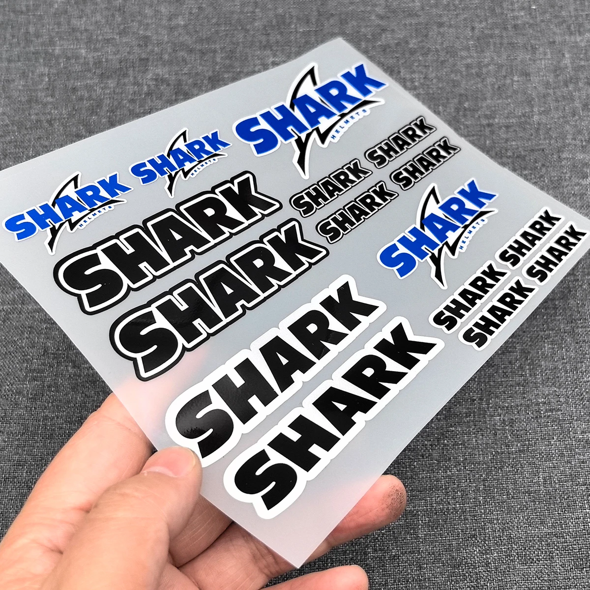 Фото Набор из 16 наклеек на шлем SHARK: высококачественные печатные и вырезанные наклейки для мотоциклов №4