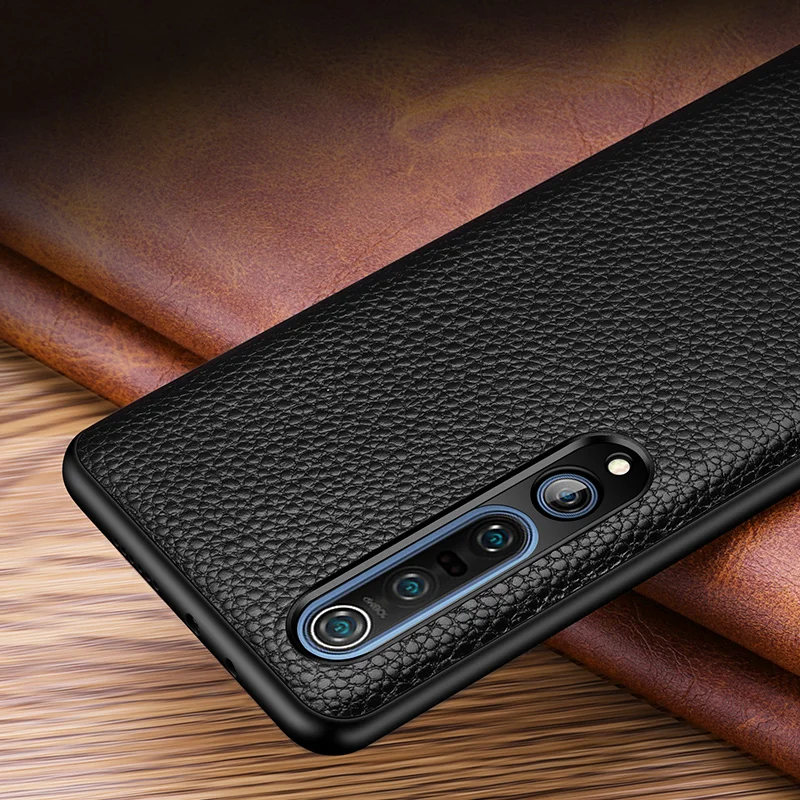 Luxury Lichee Shockproof Full Protective Genuine Leather Phone Case For Xiaomi Mi 10 Mi10 Pro Cases Cover For Xiaomi 10 Ultra