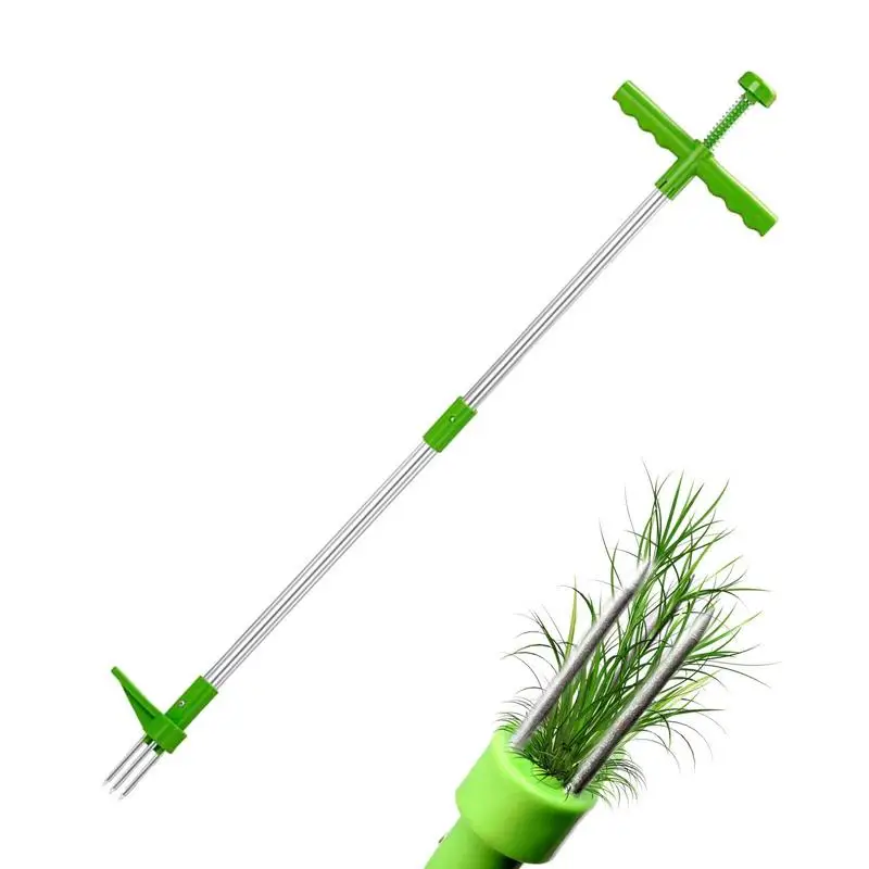 Weed Remover Tool Garden Puller For Weeds Adjustable Gardening Hand Weeding Tool Step And Twist Long Handle Hand Weeder For