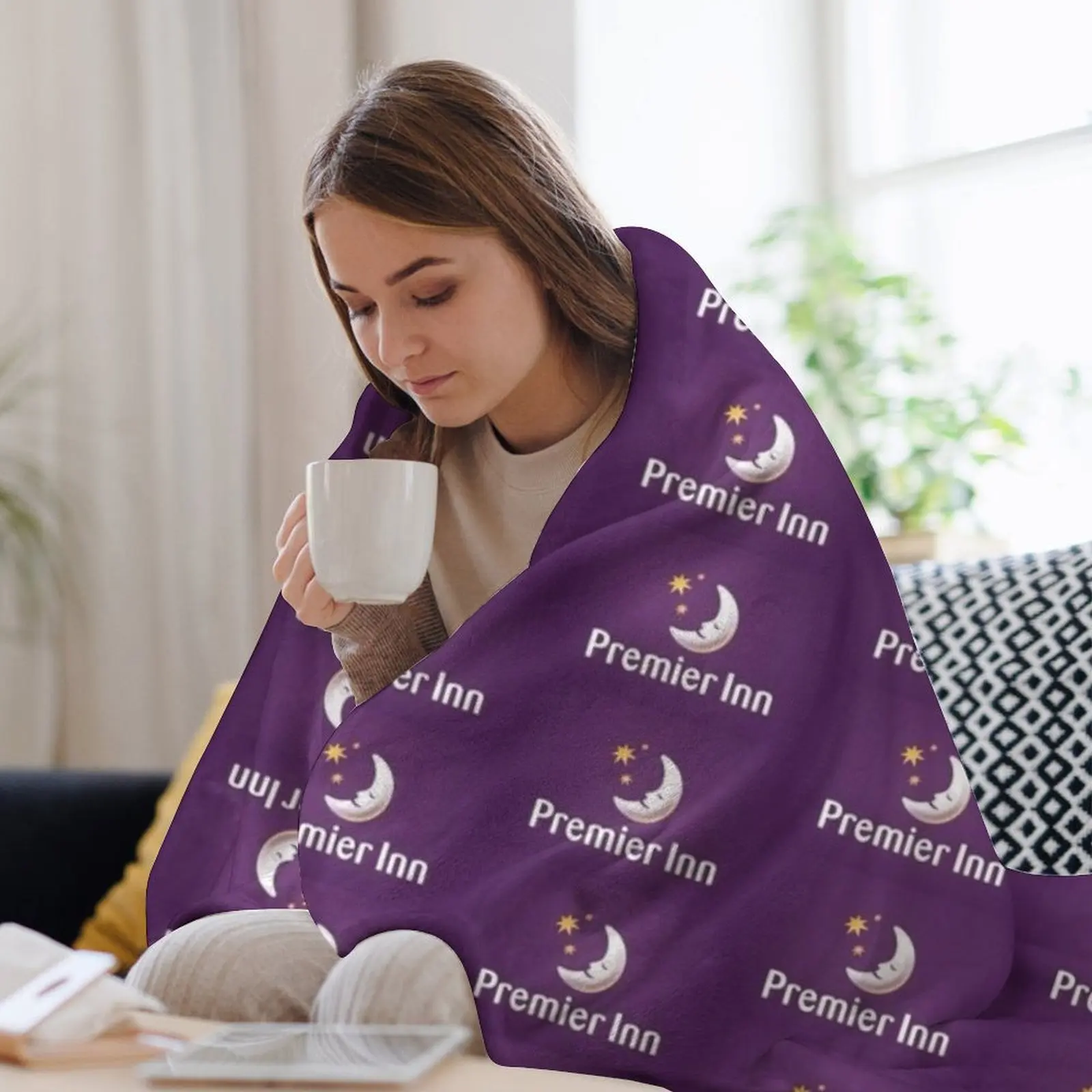 PREMIER INN Декоративное одеяло Дизайнерское теплое клетчатое для кемпинговой