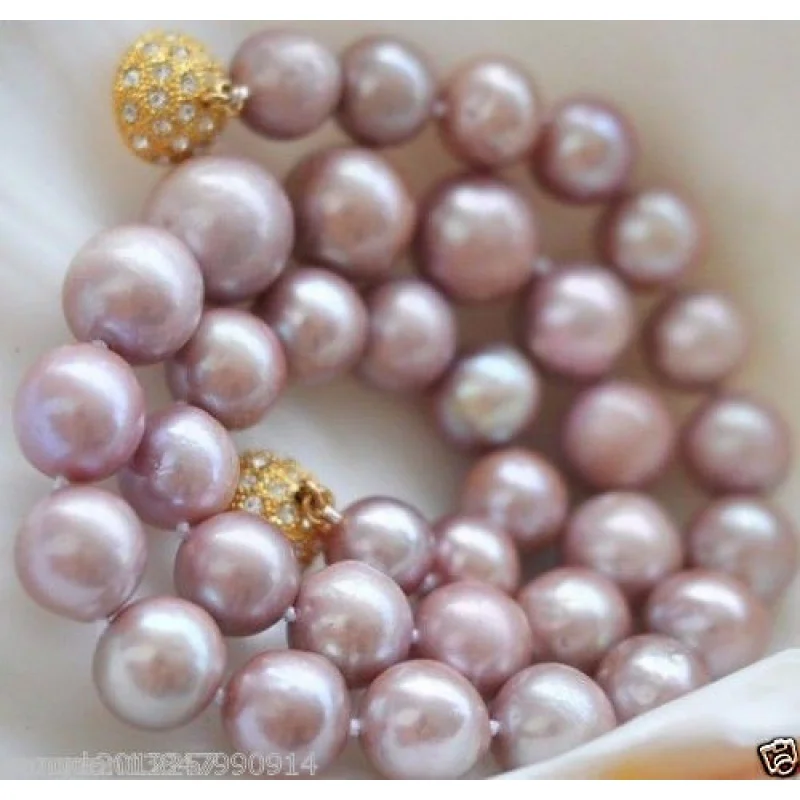 

Лидер продаж, благородное ожерелье из пресноводного жемчуга фиолетового цвета 8-9 мм, 18 дюймов