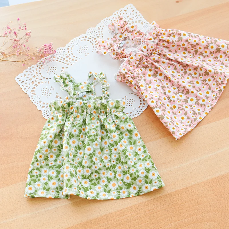 

Pet Dog Clothes Summer Thin Small Dogs Dresses for Teddy Bichon Maltese Yorkshire Princess Skirt Floral Suspender Dress for Cats