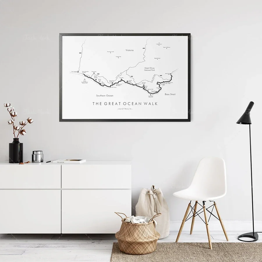 Great Ocean Walk Poster | The Map Australia Hiking 12 Apostles Relive your Adventures Trail