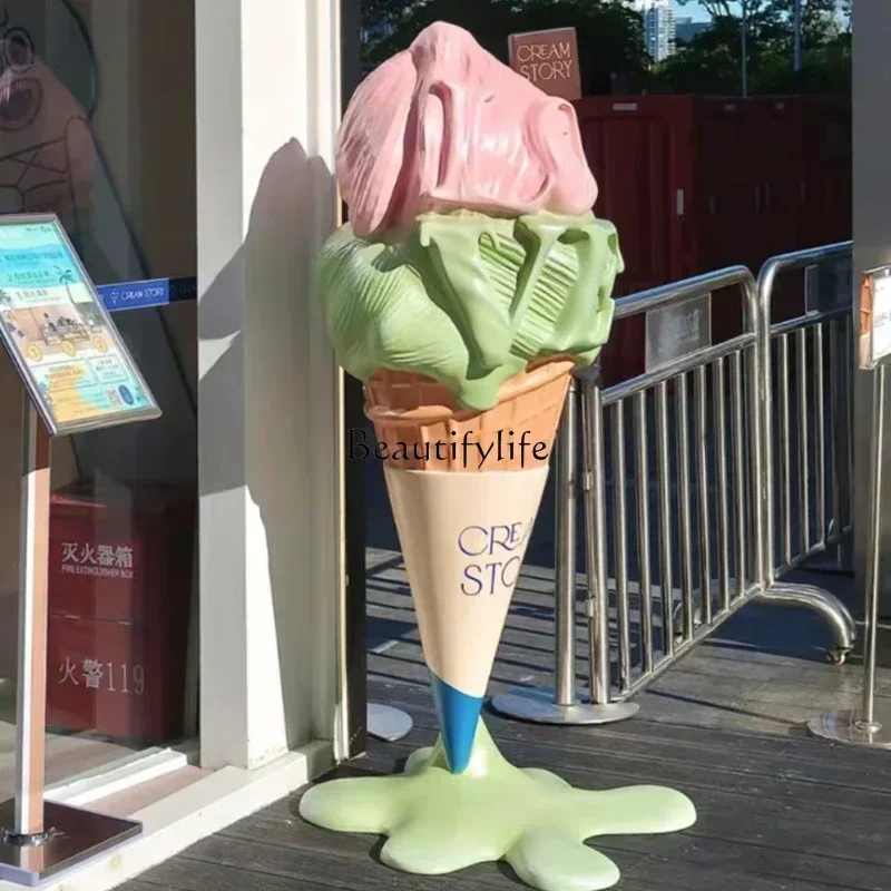 Открытый креативный мороженое GRP скульптура мороженого конус модель пол большие