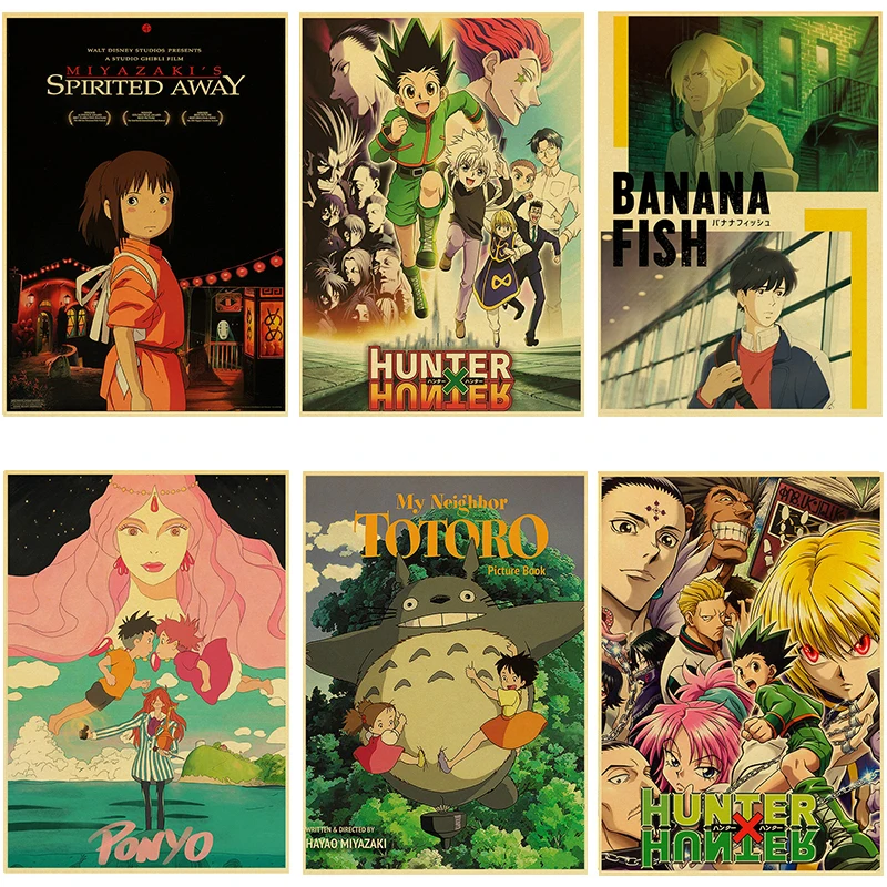 Винтажная крафт-бумага популярный аниме коллекционный постер Hunter X Miyazaki Hayao серия