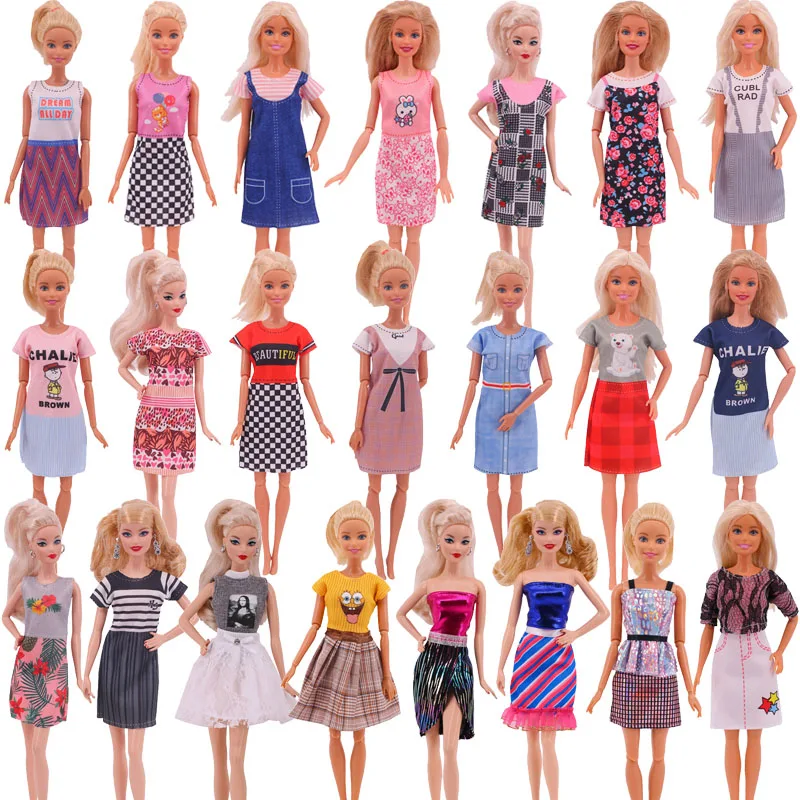 

Одежда для куклы, 22 вида, для Барби, разноцветное вечернее платье, футболки, шорты, подходит для куклы 11,8 дюйма и шарнирной куклы, рождественс...