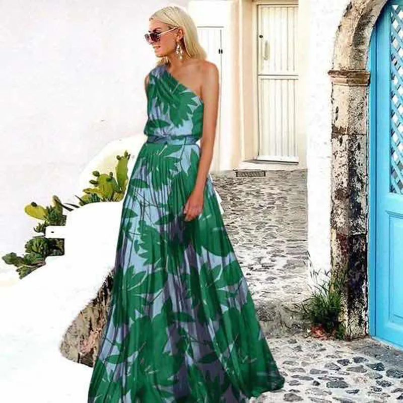 

20232 Summer Printing Dress Elegant Long Dress Women Fashion Sleeveless Dress Women Vestidos Sexy Backless Maxi Boho Dresses