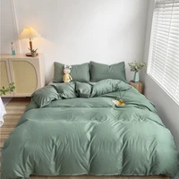 bedding set high quality fabric duvet cover set solid color bed cover set single double king size quilt cover set