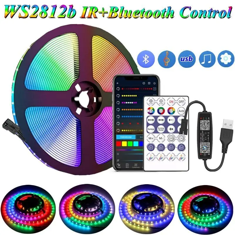 

RGB Светодиодная лента USB 5В Bluetooth WS2812B