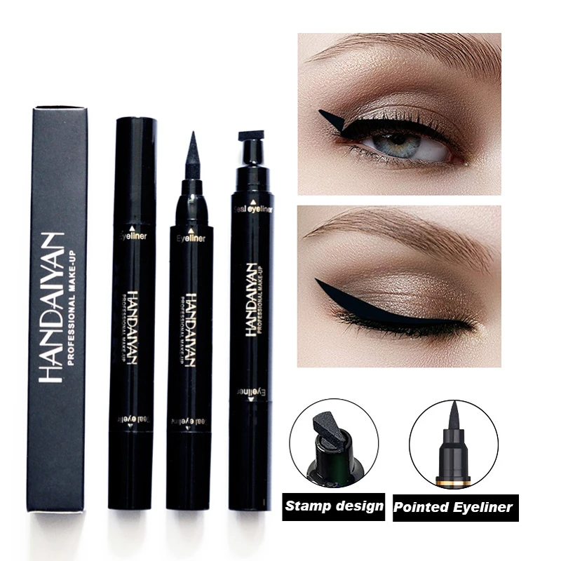 

2-in-1 Liquid Eyeliner Waterproof Quick-drying Long-lasting Smooth Makeup Black Eyeliner Cosmetic Double-headed Eyeliner