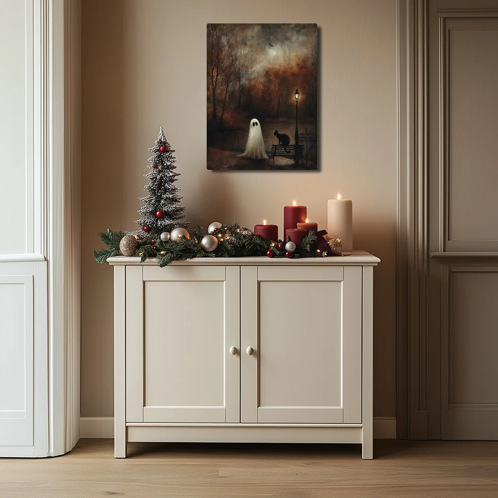 1 шт. импс на Хэллоуин кот призрак современный холст водонепроницаемая картина