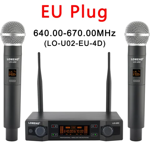 UHF беспроводной микрофон для караоке двухканальный 2 ручной динамический микрофон с фиксированной частотой