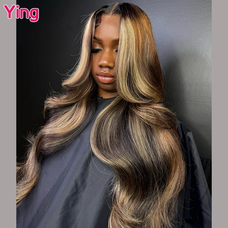 

Ying Highlight Honey Blonde 13x6 Transparent Lace Front Wig 200% Density Body Wave 13x4 Lace Front Wig PrePlucked With Baby Hair