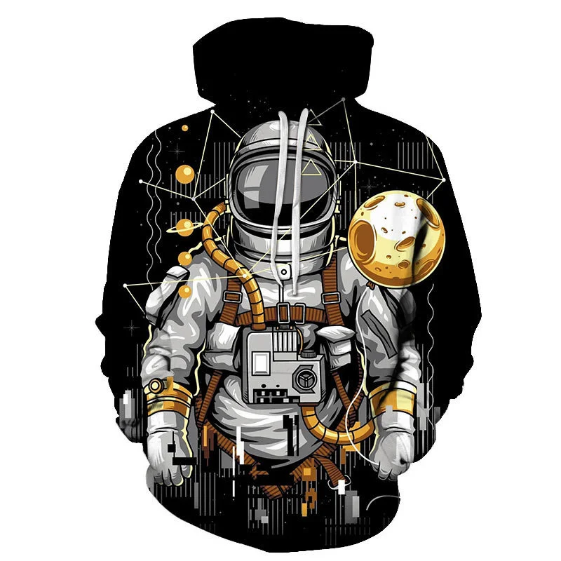 

Свитшот унисекс с 3D-принтом астронавтов, Модный пуловер оверсайз, повседневная одежда для детей и женщин, весна-осень