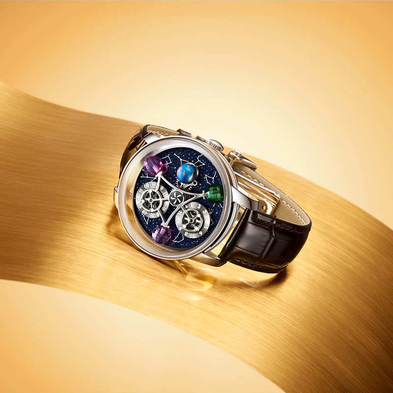 PINDU DESIGN Mens Watches Top Brand Luxury Miyota 8215 Modified Movement JacobCo Astronomia Mechanical Watch Roulette Baselworld