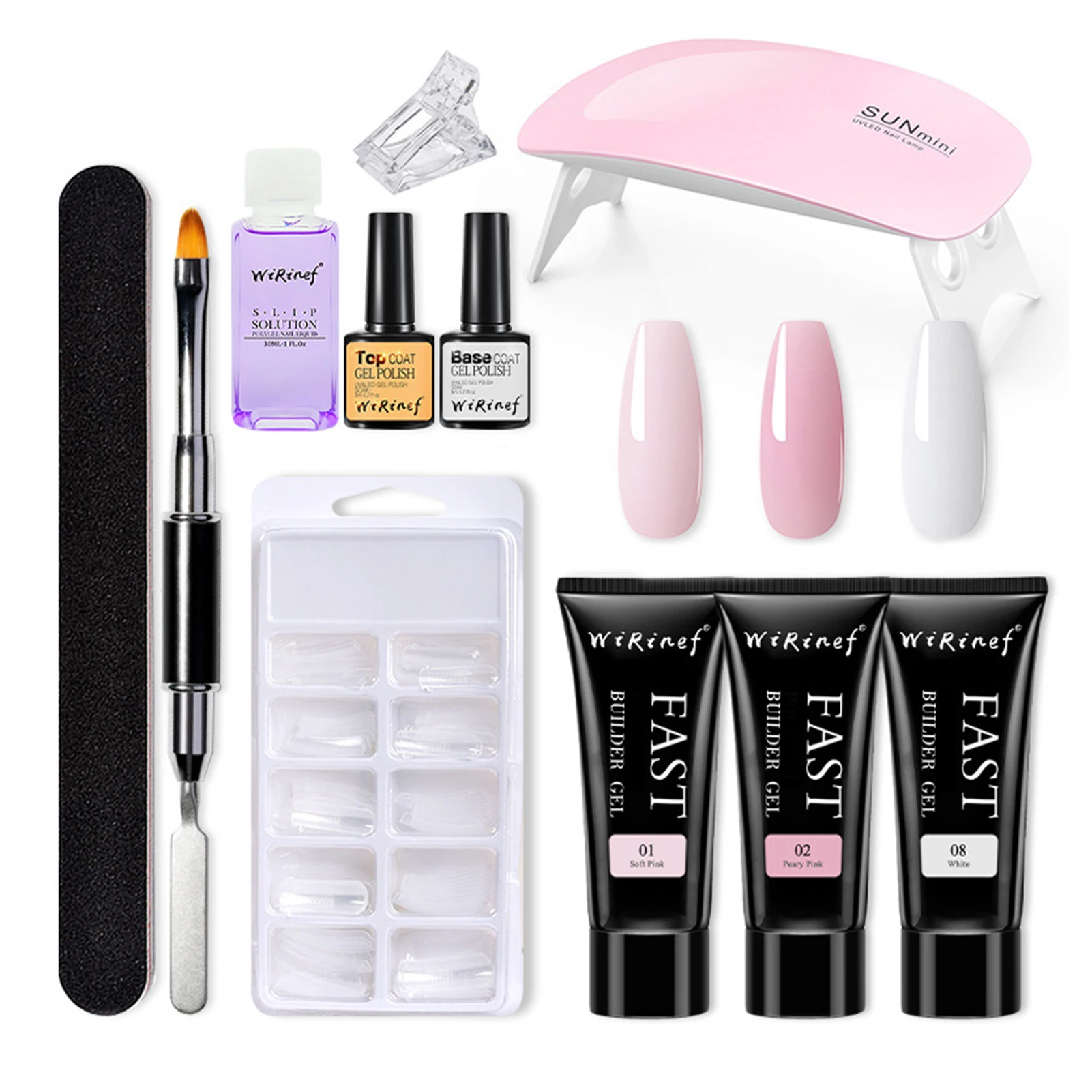 

11pcs/set Poly Nail Gel Extension Kit Nail Gel UV LED Nail Lamp False Nail Gel Nail Polish Set With Nail Art Manicure Tool Set