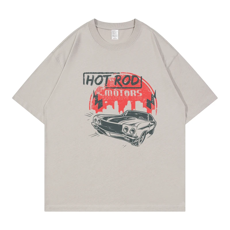 

Vintage T Shirt Off White Car Graphic Printed 100% Cotton For Men'S Harajuku Short Sleeve Summer Fashion New In Tops