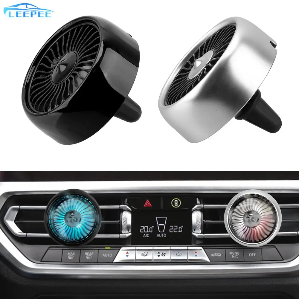Fan With Colourful Led Car Electric Fan Usb Mini Fan For Air Outlet Center Console