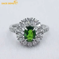 sace gems new arrival trend 925 sterling silver diopside gemstone rings for women engagement cocktail party fine jewelry gift