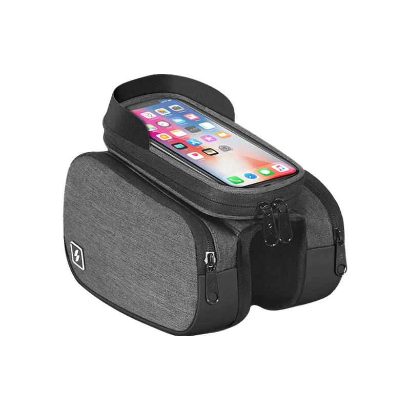 

Bicycle Frame Front Tube Bag Mountain Bike Bag Waterproof Large Capacity Touch Screen Phone Bag Riding Gear Accessories 6 Inch