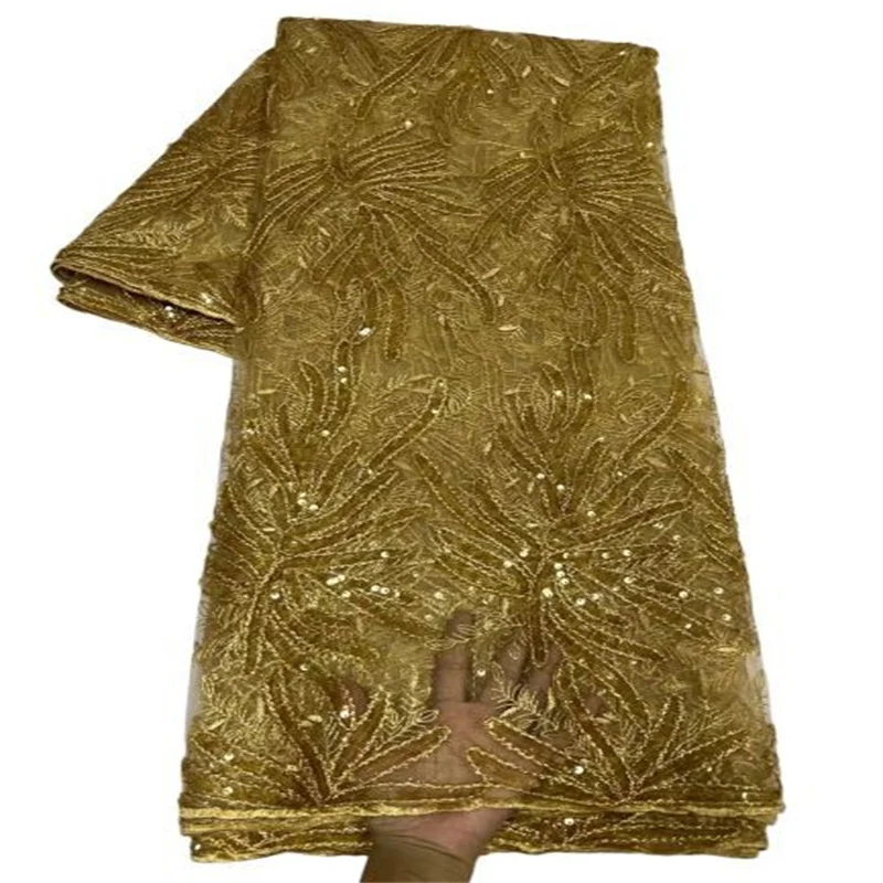 

Новейшая французская тюль, африканские блестки, кружевная ткань с вышивкой, 5 ярдов, высококачественный Женский Свадебный материал, нигерийская кружевная ткань