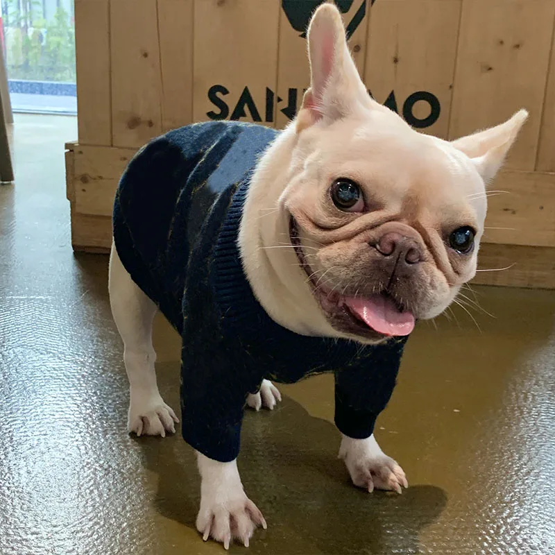 

Designer Pet Dog Clothes Fashion Print Spring Autumn Dog Sweater Sweater for French Bulldog Chihuahua Pet Sweater Clothes AQ-