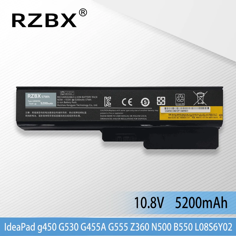 

Аккумулятор RZBX для ноутбука LENOVO IdeaPad 3000 G450 G455 42T4585 42T4586 42T4725 42T4726 42T4730 42T4728 42T4727/4729 L08S6D02