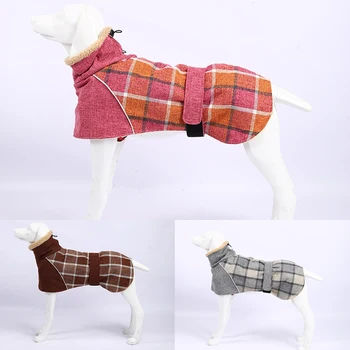 Dog Winter Warm Clothes Soft Fleece Cotton Coat High Collar Pet Jacket for Large Dogs Reflective Waterproof Pets Apparel 2