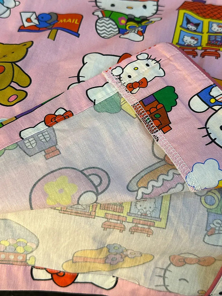 Yuji 2024 New Summer Thin Short sleeve Trousers Pajamas Women Cartoon Hellokit Homewear Set