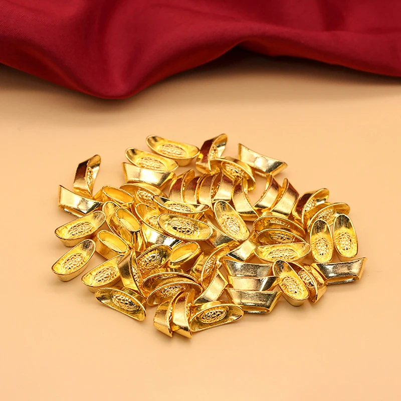 10 шт. золотой слиток китайский Юань Бао богатство золотая статуя слитки декор