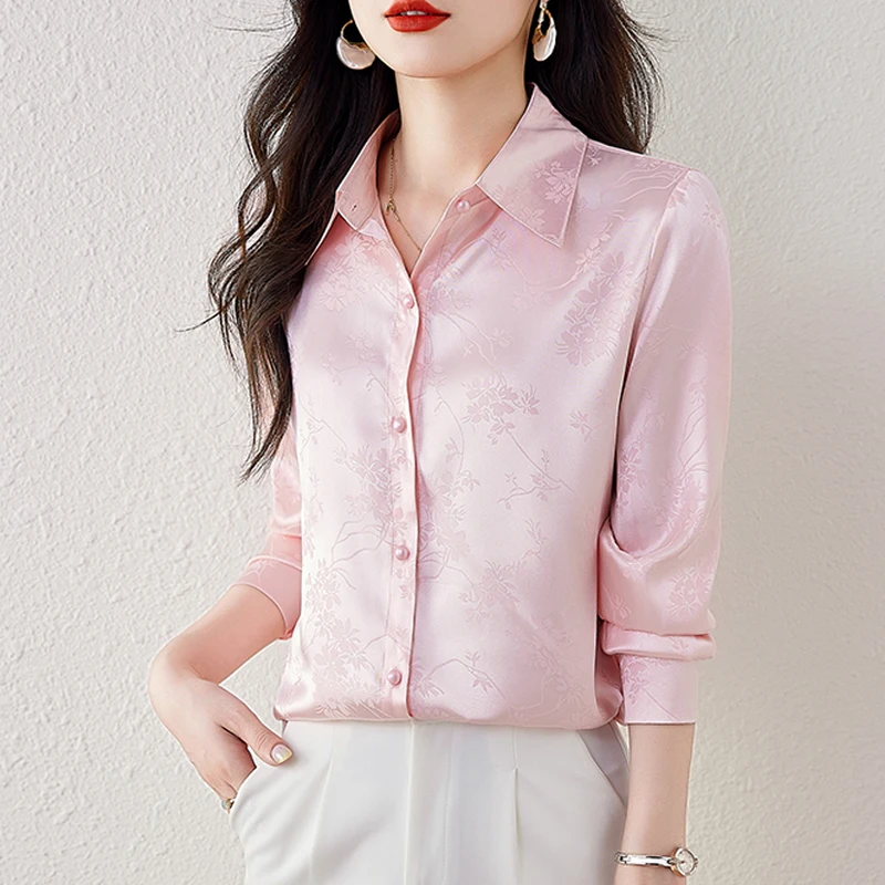 Женские Жаккардовые Рубашки с рисунком винтажные рубашки Новинка весна-осень 2024