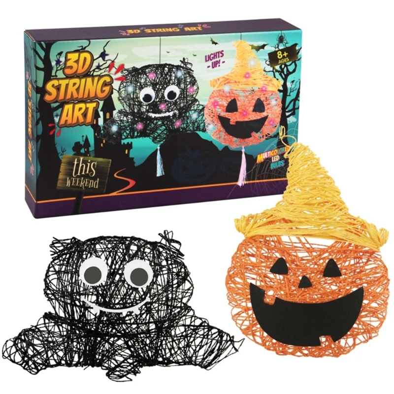 

Halloween Pumpkin Lantern DIY String Art Kits Kids Art Craft Party Props Lantern
