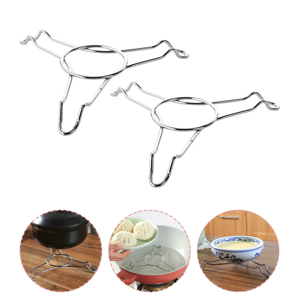 

2pcs Steaming Racks Triangular Stainless Steel Cooking Pot Steaming Stands