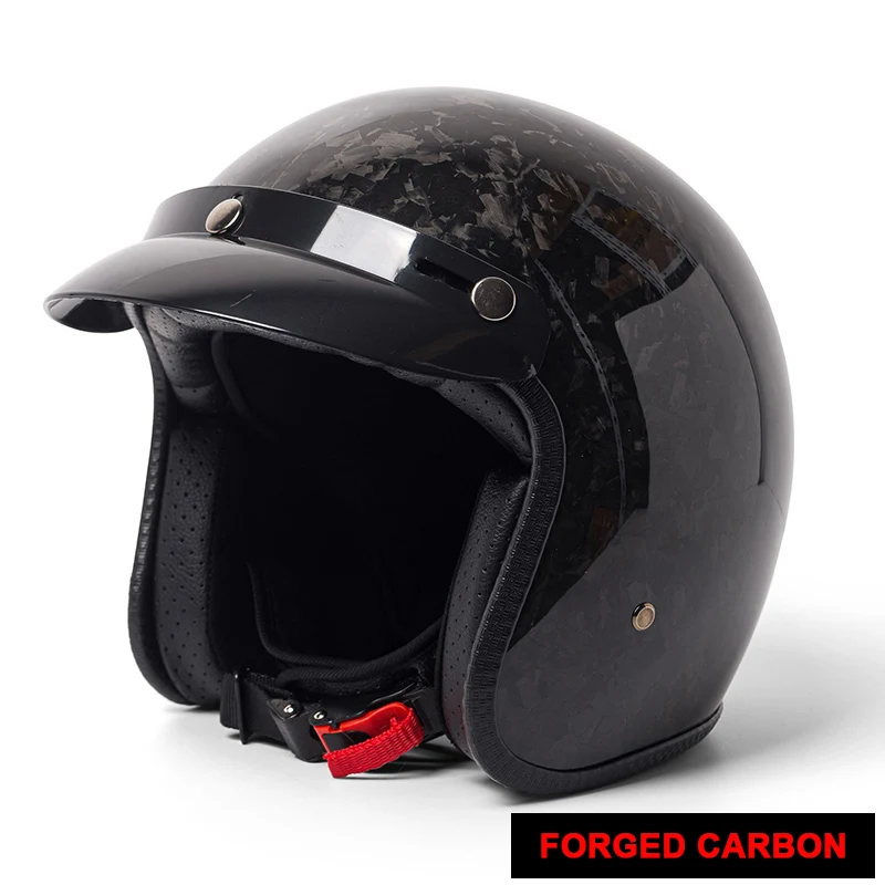 

Ретро мотоциклетный полушлем 3/4, настоящий 3K 12K углеродное волокно для мужчин и женщин, универсальный четырехсезонный скутер, аксессуары для мотоциклов