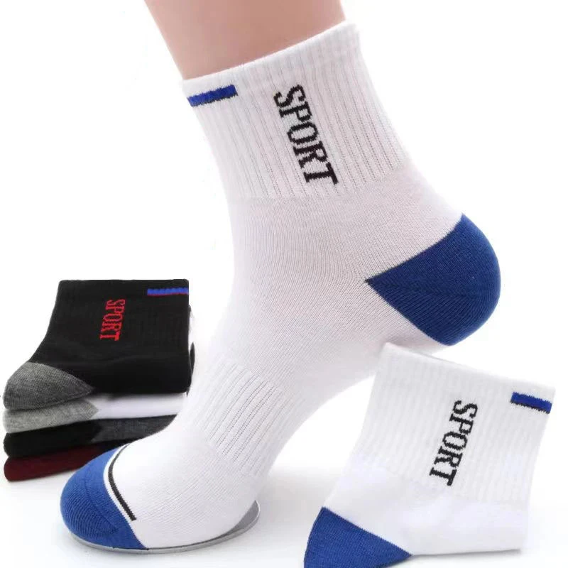 

5 Pairs/Lot Men Autumn And Winter High Quality Basketball Socks New Deodorant Sweat Absorption Breathable Sports Socks EUR38-43