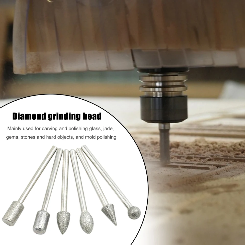 

Diamond Point Burr Bits Head Shank Grinding Needle Carving Polishing Set Concrete Granite Stone Ceramics Tools 20pcs