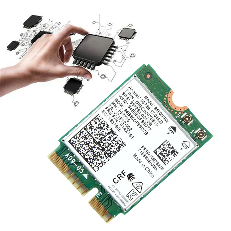 Wi-Fi-карта 9560NGW 9560 Мбит/с AC 2 4 два диапазона 5 0 ГГц Bluetooth 802.11Ac M.2 CNVI беспроводной