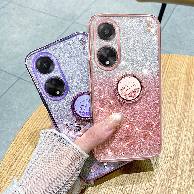 

Plating Bling Glitter Flower Phone Case for Oppo F23 F21 Pro F21s Pro F19 Pro K11x K10 Pro K10x K9 Pro K9x R17 Case Cover
