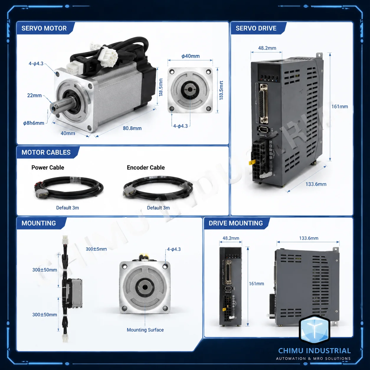 【CHIMU INDUSTRIAL】 для комплекта сервоприводов 406080 EtherCat Pulse Driver 400W 600W 750W 1000W (art.: 3920dd0146243) - 3920dd0146243