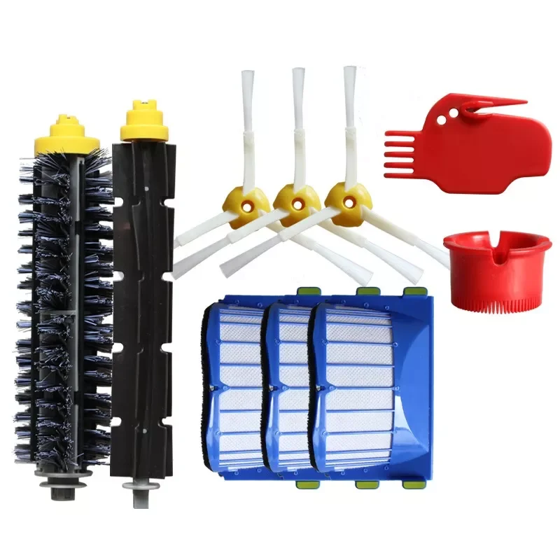 

with iRobot Roomba 600 Series Bristle&Flexible Beater Brush 3-Armed Brush Aero Vac Filters kit spare parts clean kits