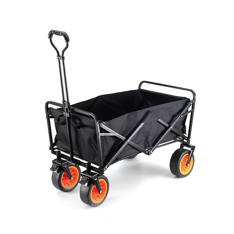 Shopping Cart Foldable Transport Trolley Table Board 8 inch Large Wheel Garden Outdoor Beach Camp Trailer Sports Folding Carriag