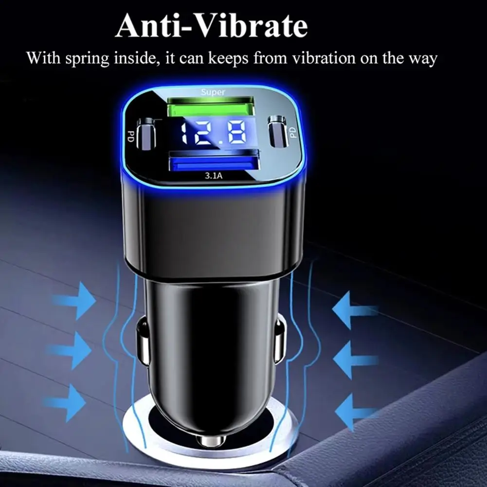 Автомобильное зарядное устройство с цифровым дисплеем 5USB-портов 250 Вт