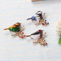 2022 red multicolor bird brooch pin premium enamel brooch new years designer jewelry gift