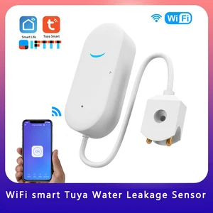 WiFi smart Tuya Water Leakage Sensor Tuya Water Alarm Compatible With Tuyasmart / Smart Life APP Easy Installation