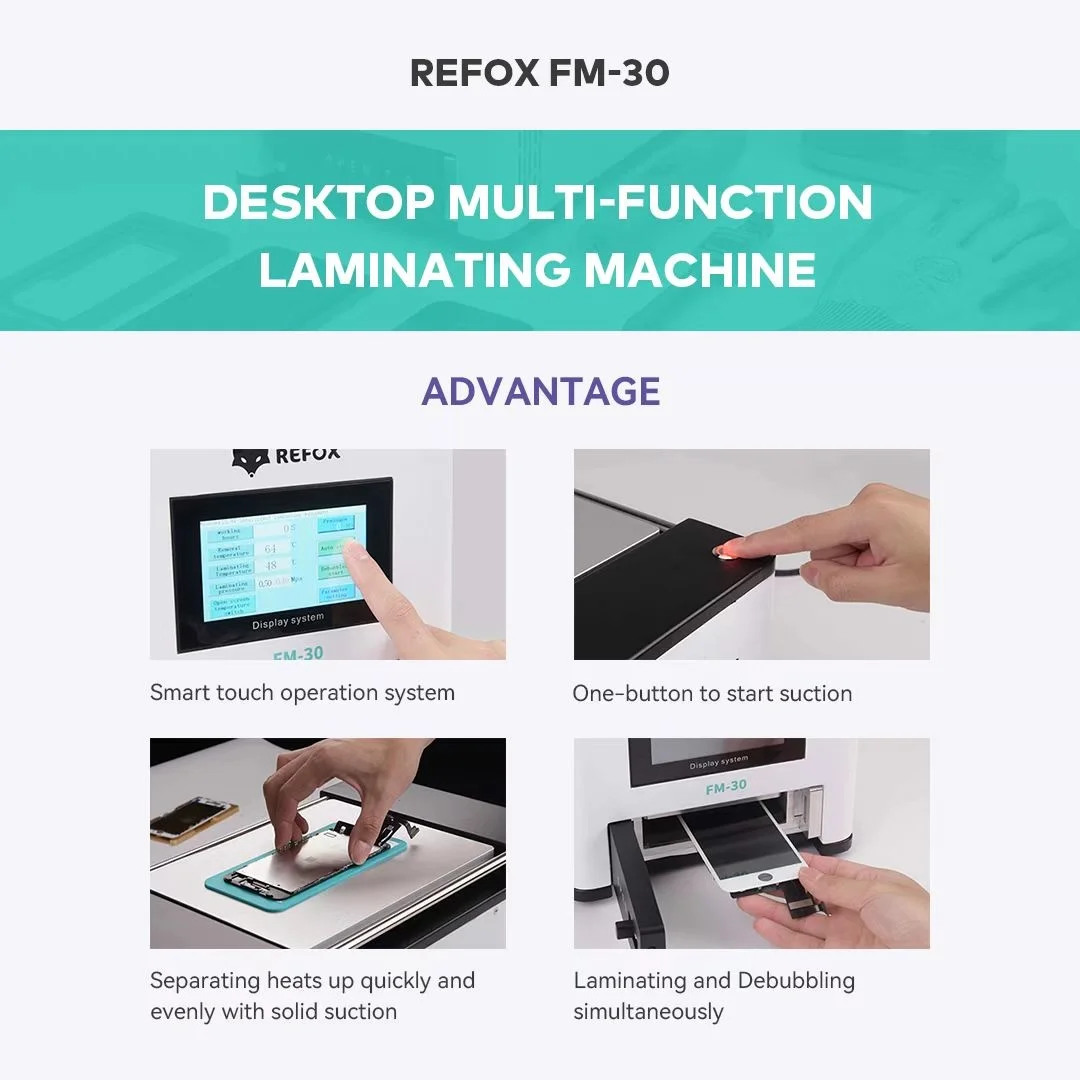 REFOX FM-30 Desktop Multi-function Laminating Machine LCD Separator Bubble Remover OCA Laminator Phone LCD Screen Repair images - 6