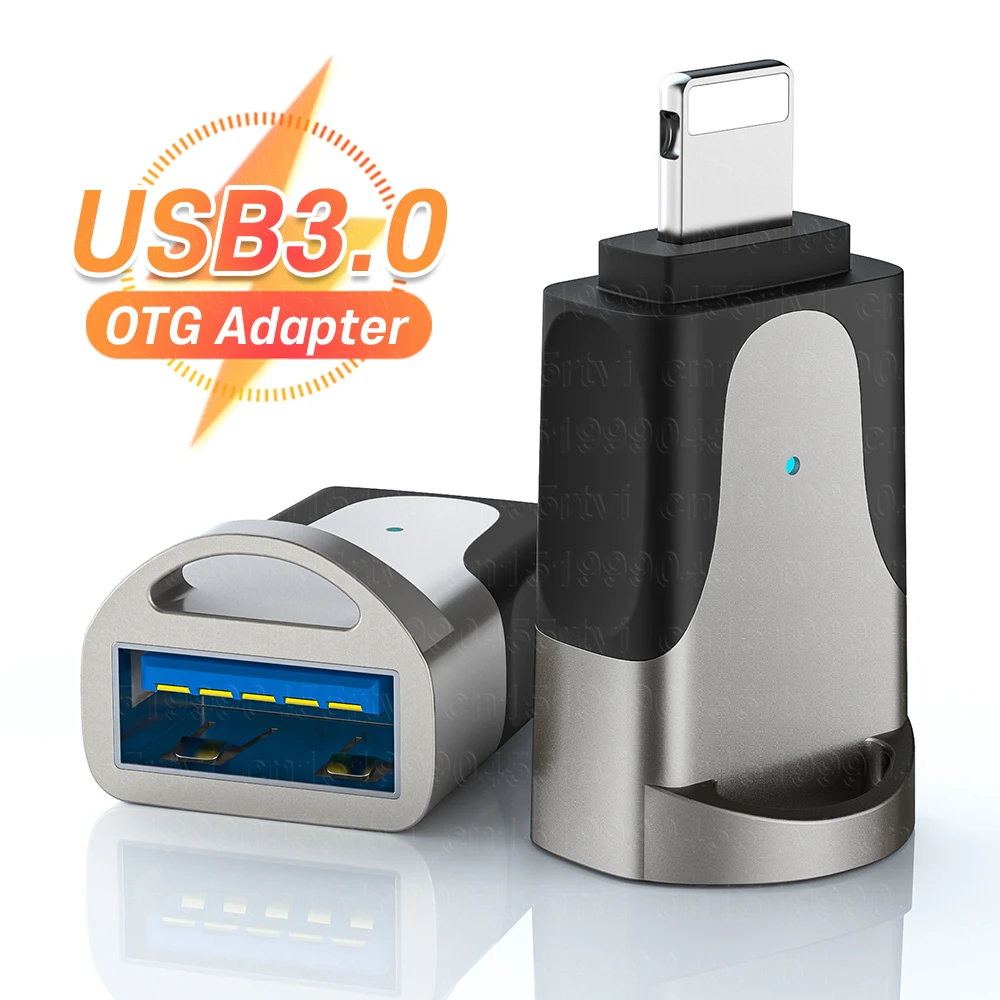 

USB3.0 to Lighting OTG Adapter For iPhone 14 13 12 11 Pro XS Max XR X 8 7 6s iPad U Disk USB 3.0 Data Adapter for iOS 13 above