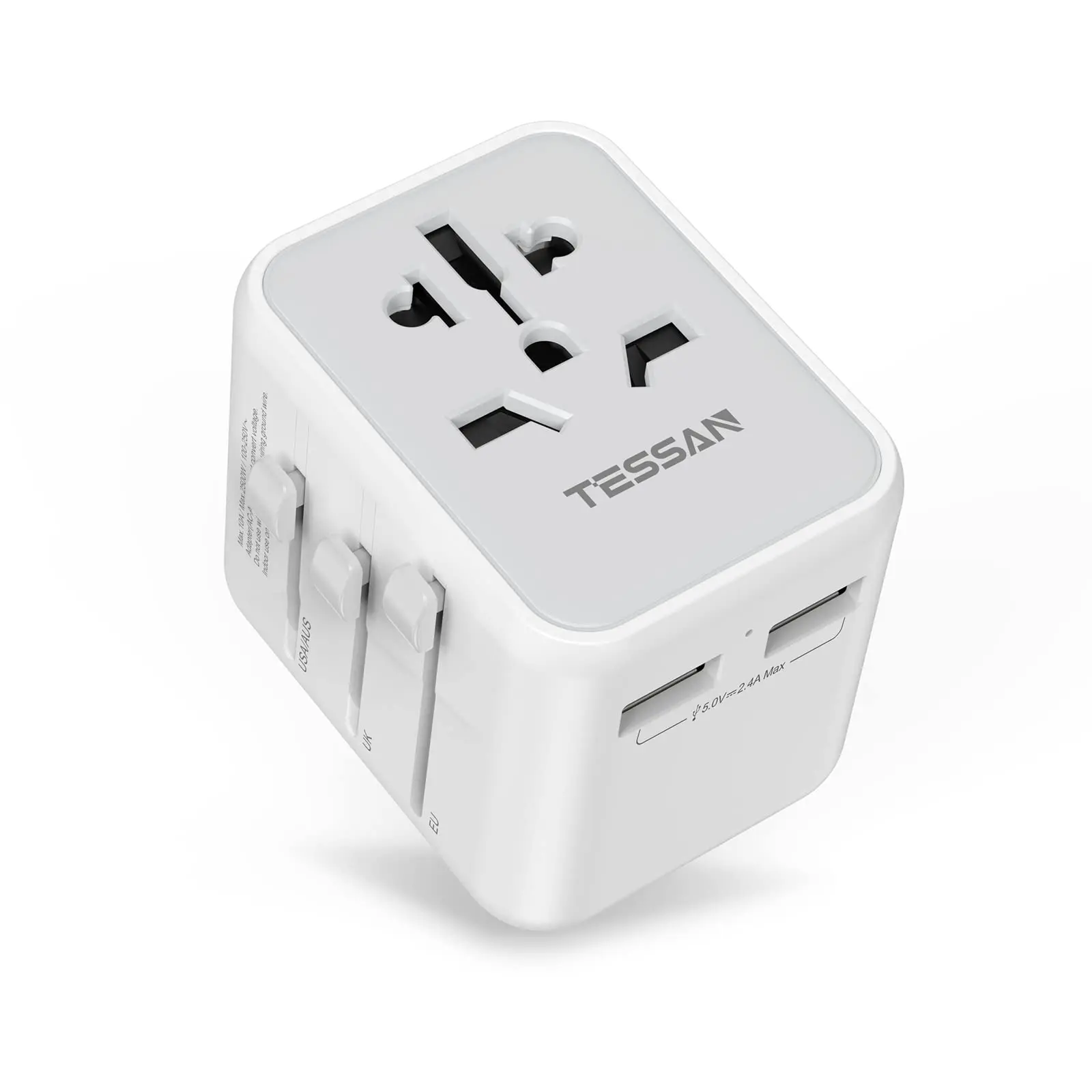 

TESSAN Universal Plug Adapter with 2 USB, Universal Travel Adapter for American, EU, UK, Canada, Australia and Other Countries