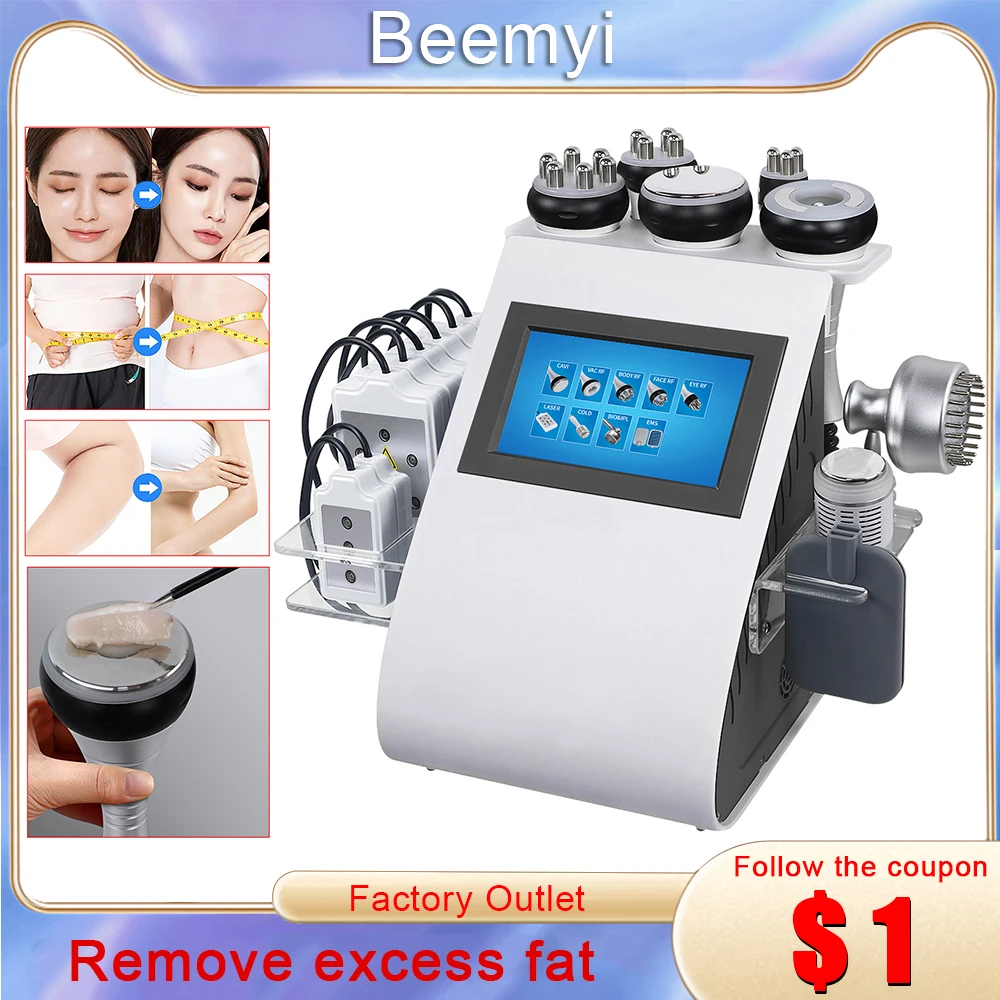 Beemyi 9 In 1 RF Ultrasonic Cavitation Fat Burning Machine Body Slimming Machine Skin Rejuvenation Multi-Functional Beauty Tool
